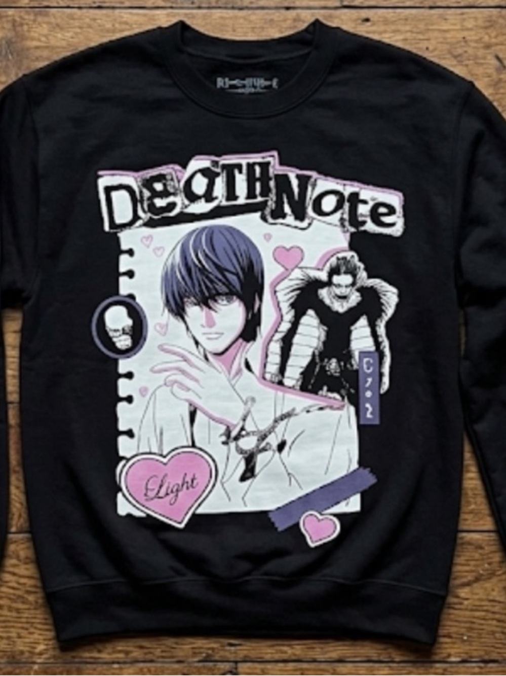 Death Note Black Graphic Crewneck Sweatshirt small/XS New